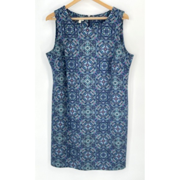 Talbots Dresses & Skirts - Talbots Womens Plus Size 2X Dress Blue Kaleidoscope Sleeveless Back Zip